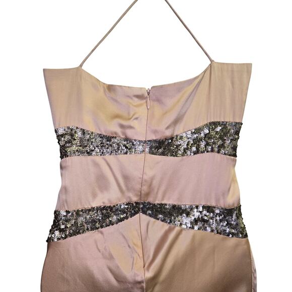 Nicole Miller Y2K Fairy Glam Silk Sequin Babydoll Bias Cut Party Maxi Dress 0 - Picture 6 of 11